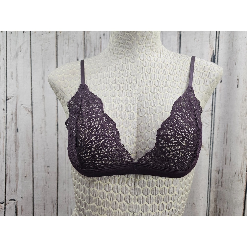 Aritzia Wilfred Womens S Plum Lacy Bralette Bra Top Brassiere Crop‎ Top EUC